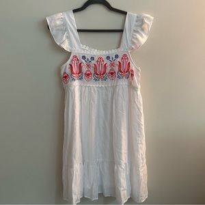 Altr’d state embroidered white dress with ruffle